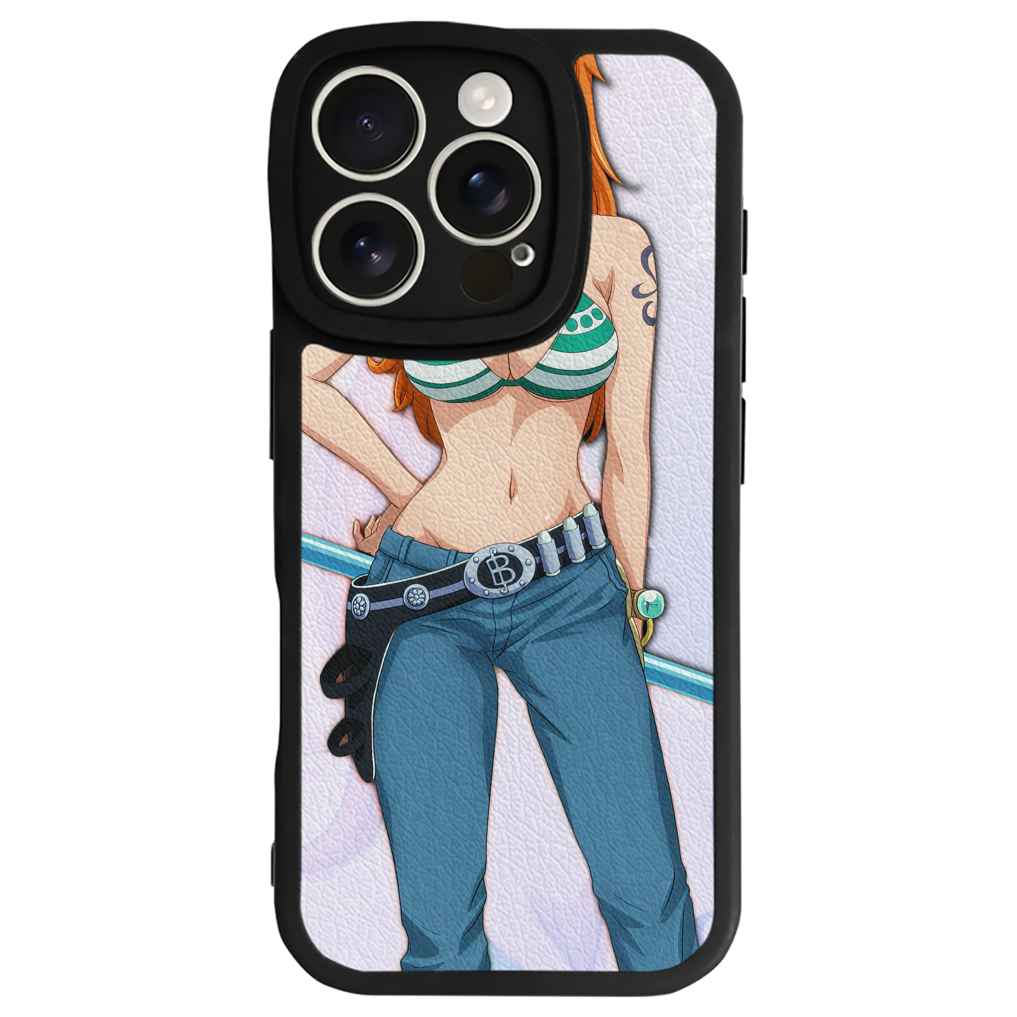 （画像用） ワンピース ONE PIECE 【iPhone 16シリーズ対応】シリコンスマホケース（レザー調） 材質：シリコン
